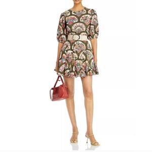 Christian Lacroix women's multi Size medium floral lace back cotton mini dress